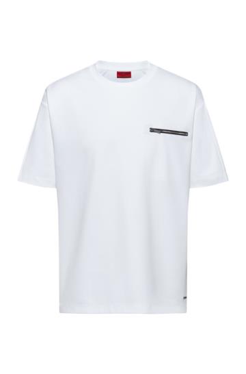 Koszulki HUGO Mercerised Cotton Blend Białe Męskie (Pl91704)